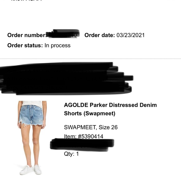 AGOLDE Jean shorts. Parker distressed denim - Swapmeet. Size 26 - Picture 3 of 4